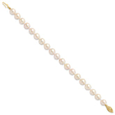 14k 7-8mm White Round Akoya Saltwater Cultured Pearl 7 inch Bracelet